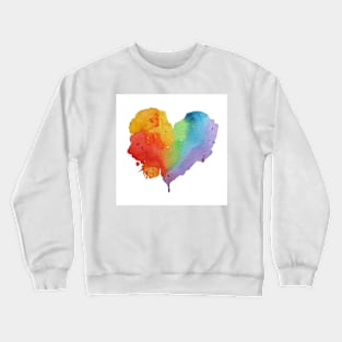 Rainbow Heart white background Crewneck Sweatshirt